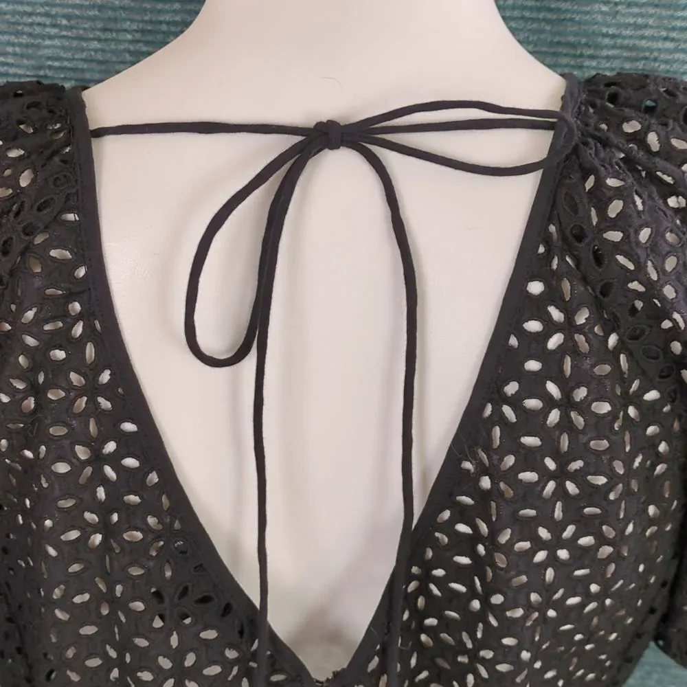 J. Crew Re-Imagined by J. Crew Eyelet Top, Puff Sleeves